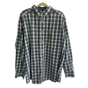 Ariat Men’s Blue Plaid Button Up Western Cowboy Rodeo Wrinkle Free Shirt Sz XL